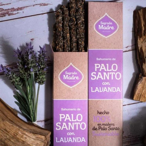 SAGRADA MADRE SAHUMERIO PALO SANTO CON LAVANDA X 8U