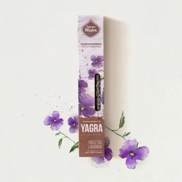 SAGRADA MADRE SAHUMERIO YAGRA VIOLETAS LAVANDA