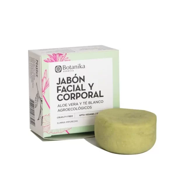 BOTANIKA JABÓN FACIAL Y CORPORAL ALOE VERA Y TÉ BLANCO AGROECOLÓGICO X 90GR