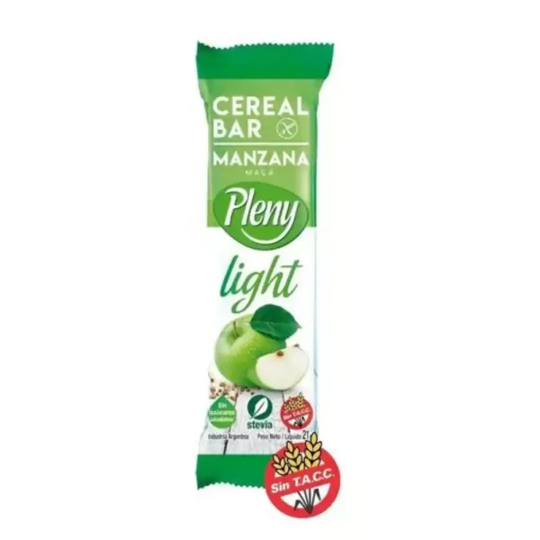 PLENY FIT BARRA DE CEREAL MANZANA SIN AZÚCAR X 21GR