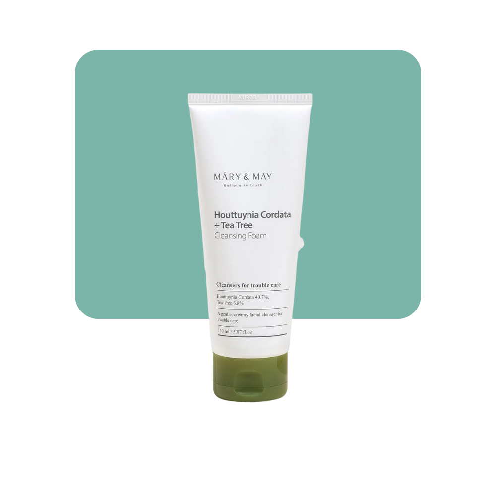 mary & may limpiador facial houttuynia cordata + tea tree cleansing foam