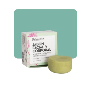 botanika jabón facial y corporal aloe vera y té blanco agroecológico