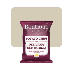 boutique chips potato delicious red paprika 65gr