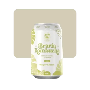 bravia kombucha con limón jengibre menta y matcha
