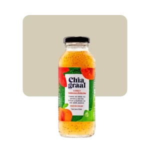 chia graal jugo con chia naranja y durazno