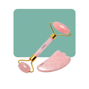 coony rodillo de jade rose quartz roller & guasha set