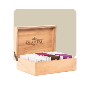 delhi tea premium caja de madera te variados 60u