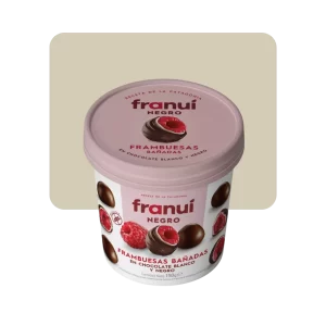 franui frambuesas bañadas con chocolate black