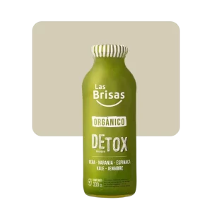 las brisas jugo detox orgánico pera, naranja, espinaca, kale, jengibre