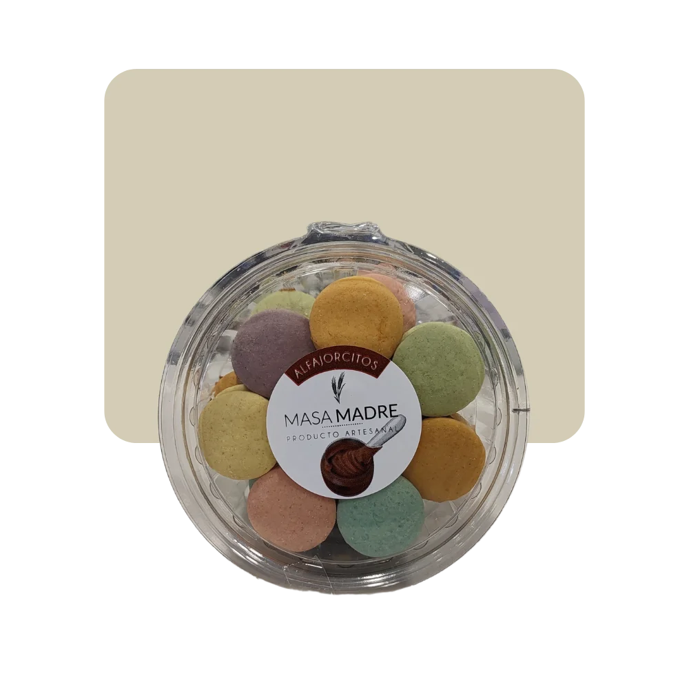 masa madre alfajorcitos dulce de leche de colores