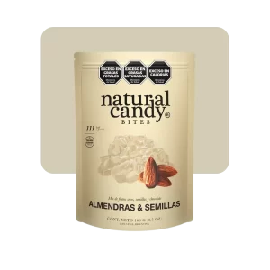 natural candy almedras y semillas bañado en chocolate blanco