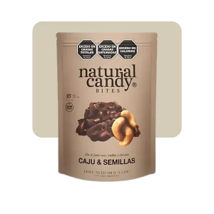 natural candy bites cajú & semillas bañadas en chocolate