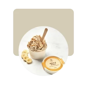 origo helado de banana con salsa de caramelo