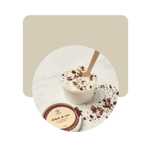origo helado de coco con cookies de chocolate