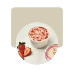 origo helado de frutilla con jalea de frutilla y limón