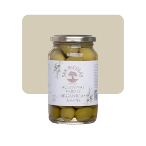 san nicolás vidrio aceitunas verdes orgánicas