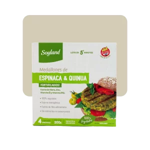 soyland medallones de espinaca y quinoa 4u