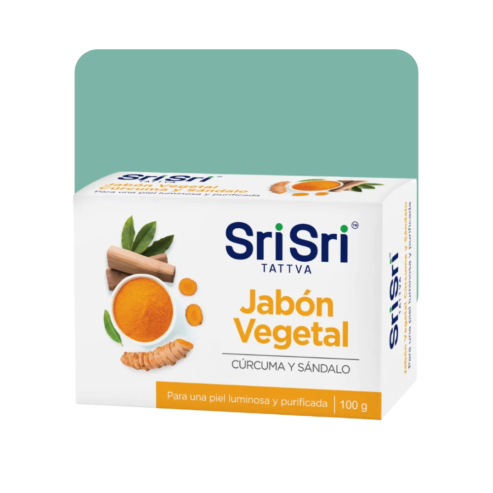sri sri jabón vegetal cúrcuma y sándalo