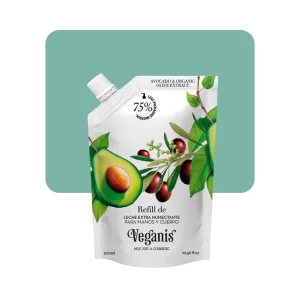 veganis refill leche humectante manos y cuerpo avocado & olive