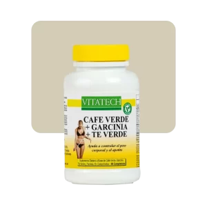 vitatech café verde, garcinia y té verde 60c