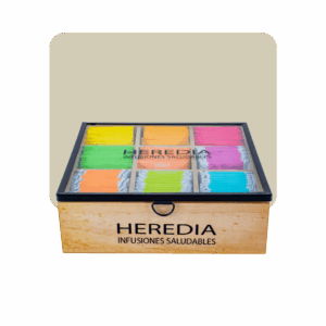 heredia caja de te madera