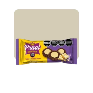 praat galletas de chocolate con relleno de chocolate blanco sin tacc