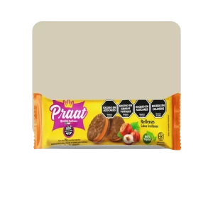 praat galletas rellenas sabor a avellanas sin tacc