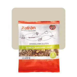 Zafran Granola Quinoa Manzana Nuez Sin Gluten Sin Azúcar
