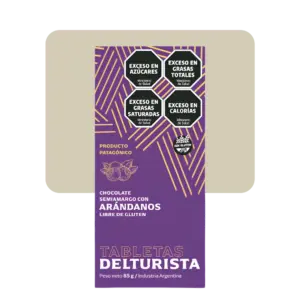 del turista chocolate semi amargo con arándanos 85gr