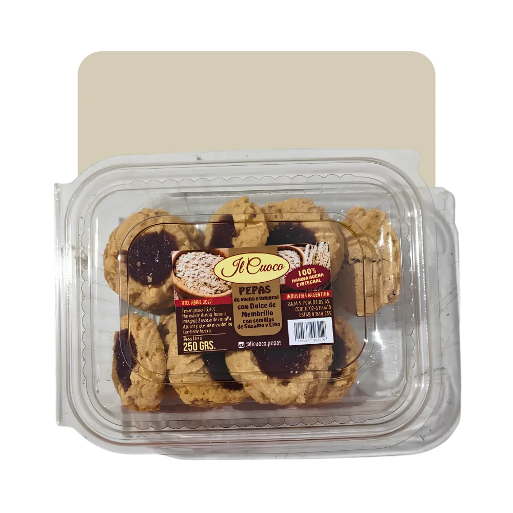 il cuoco pepas membrillo integral avena c/semillas 250gr