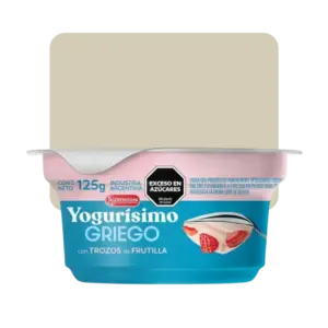 la serenisima yogurisimo griego con trozos de frutillas