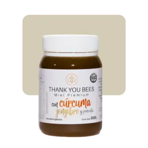 thank you bees miel pura con cúrcuma y jengibre 500gr