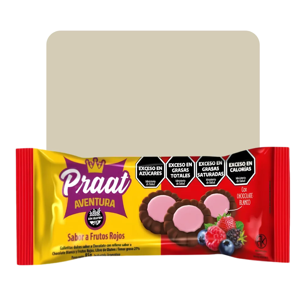 praat galletas de chocolate blanco y frutos rojos 85gr